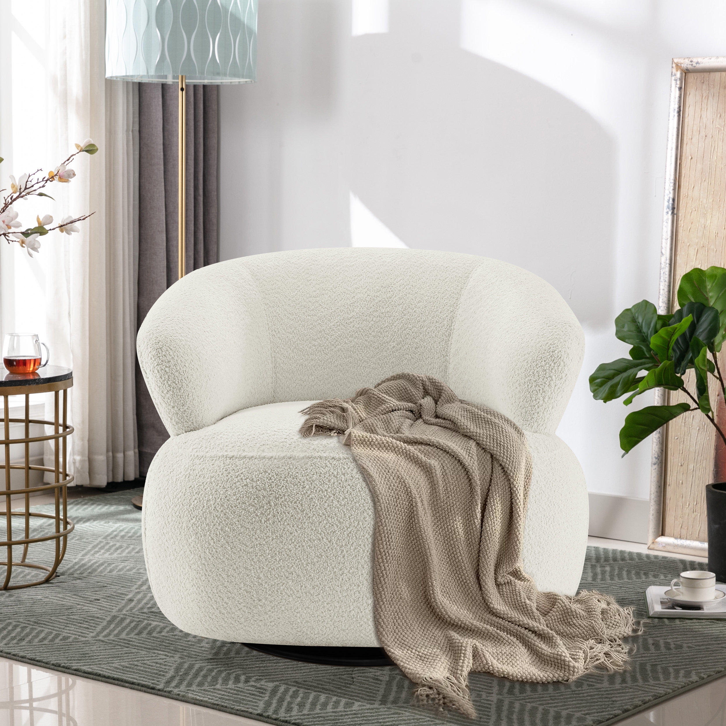 Ivy Bronx Kieon 33'' Wide 360 Degree Swivel Modern & Comfort